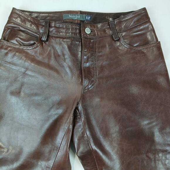3 PC GAP Leather Boot Cut Pants Womens 28 x 29 Lined 5 Pocket Jeans Style Biker - Picture 13 of 16